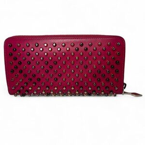 Christian Louboutin PINK Panettone Leather Zip Around Wallet - Like New
